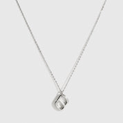 Sterling silver 925 plain monogram pendant necklace, shown on a plain background.