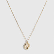 14k gold plated sterling silver 925 plain monogram pendant necklace, shown on a plain background.