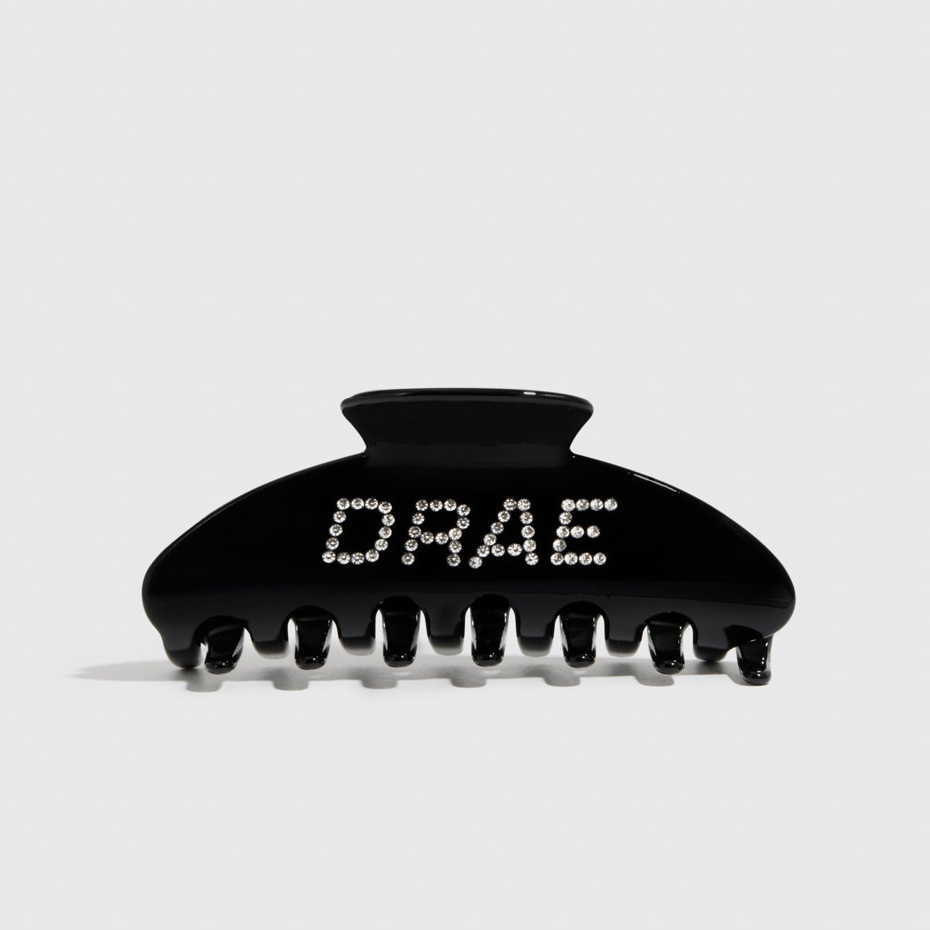 Black acetate hair claw, style 1, shown on a plain background.