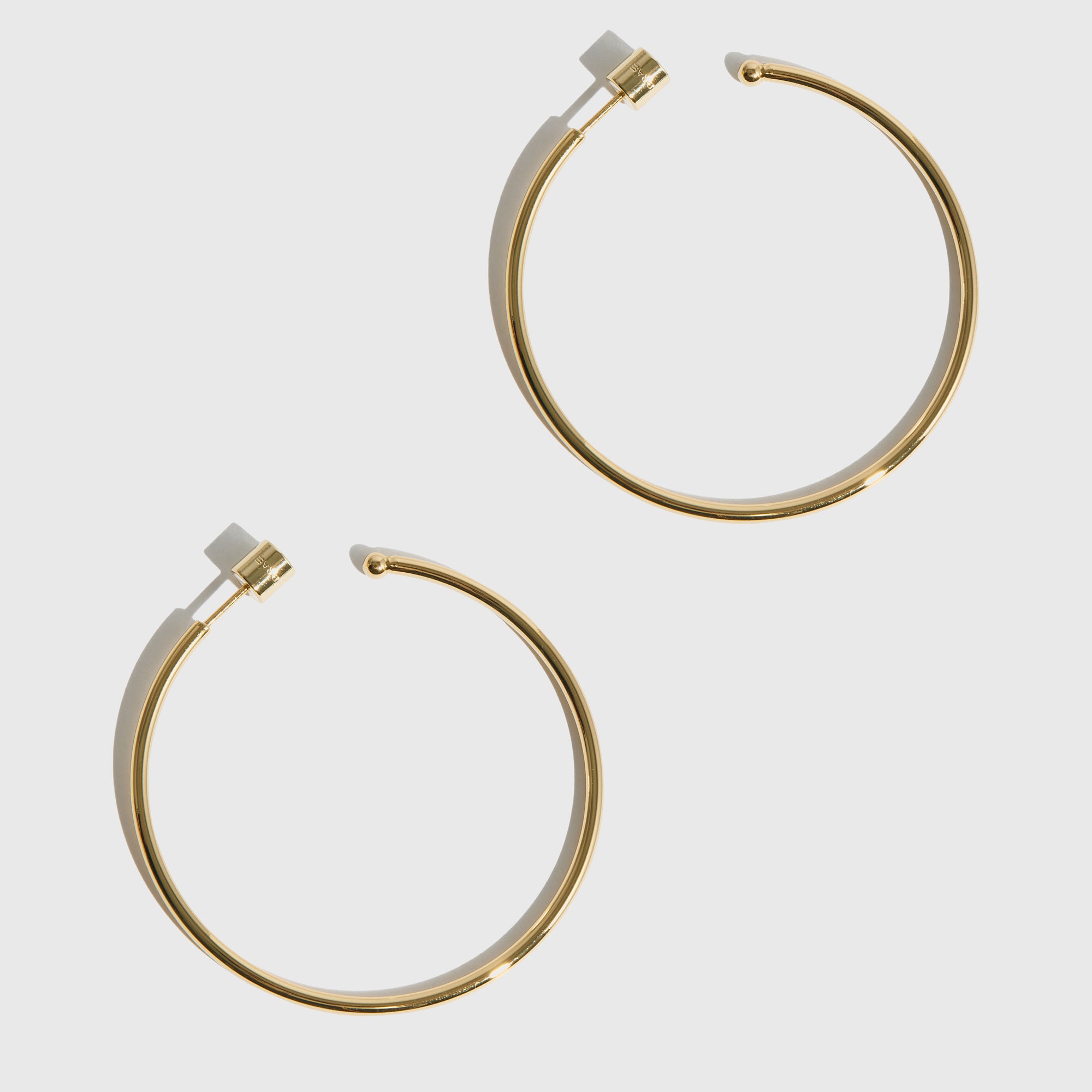 14k gold plated large Hazel hoop earrings, shown on a plain background.