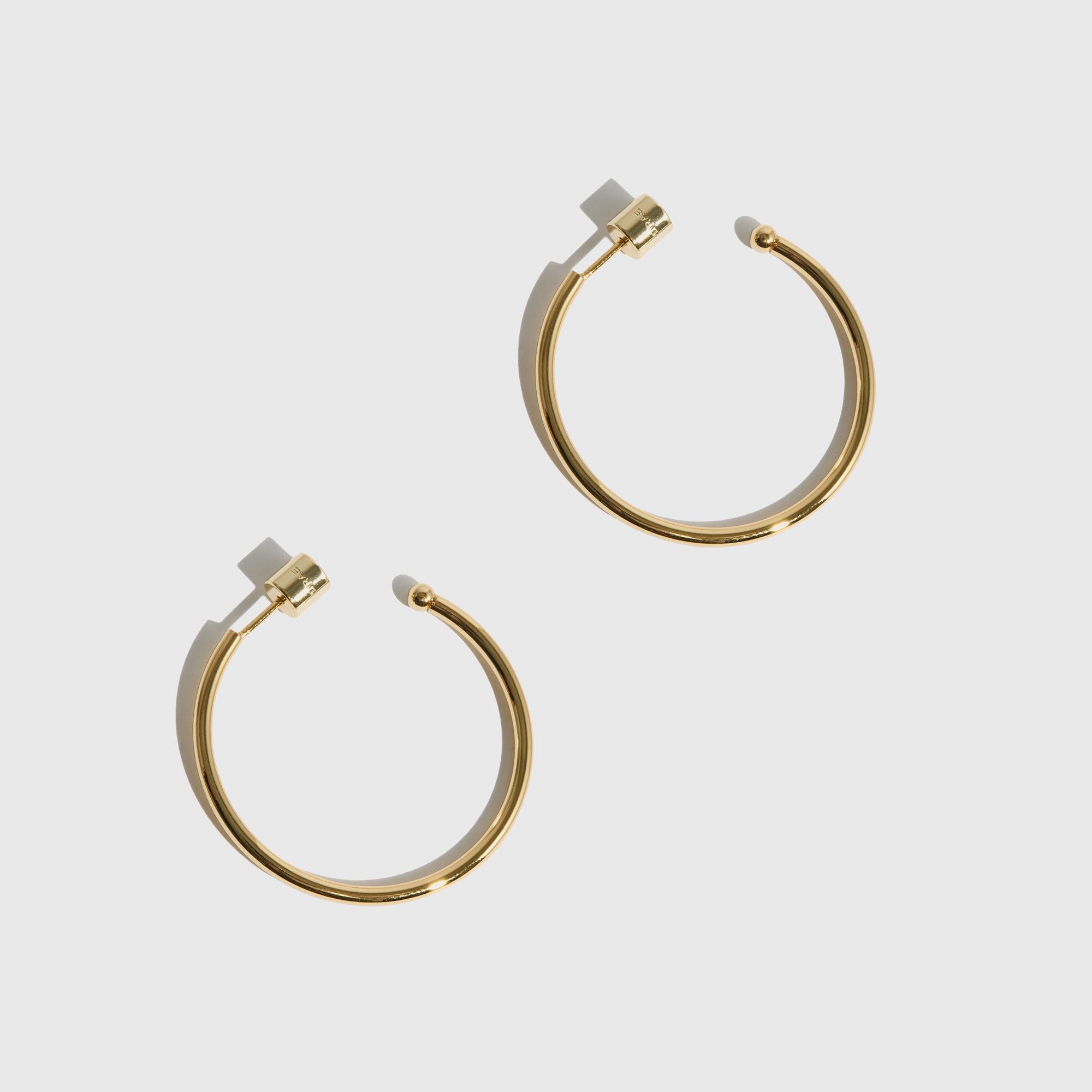 14k gold plated small Hazel hoop earrings, shown on a plain background.