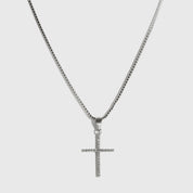 Sterling silver 925 large Holy Grail necklace with cubic zirconia, shown on a plain background.
