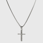Sterling silver 925 small Holy Grail necklace with cubic zirconia, shown on a plain background.
