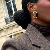 Tiger Eye Stud Earrings