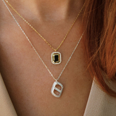 Pavé Monogram Pendant