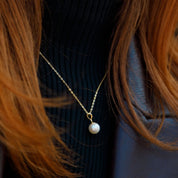 Collier Pendentif Solitaire Perle de Culture