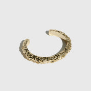 14k gold plated thin nugget cuff bracelet with a textured finish, shown on a plain background.