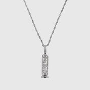Sterling silver 925 Cairo necklace with cubic zirconia, shown on a plain background.