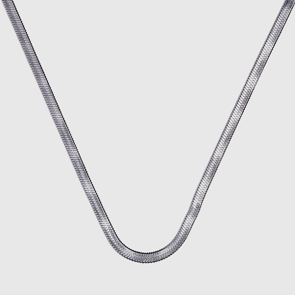 Silver plated snake choker, shown on a plain background.