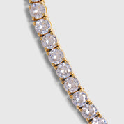 Thin Tennis Necklace 3mm - Gold - Detail View