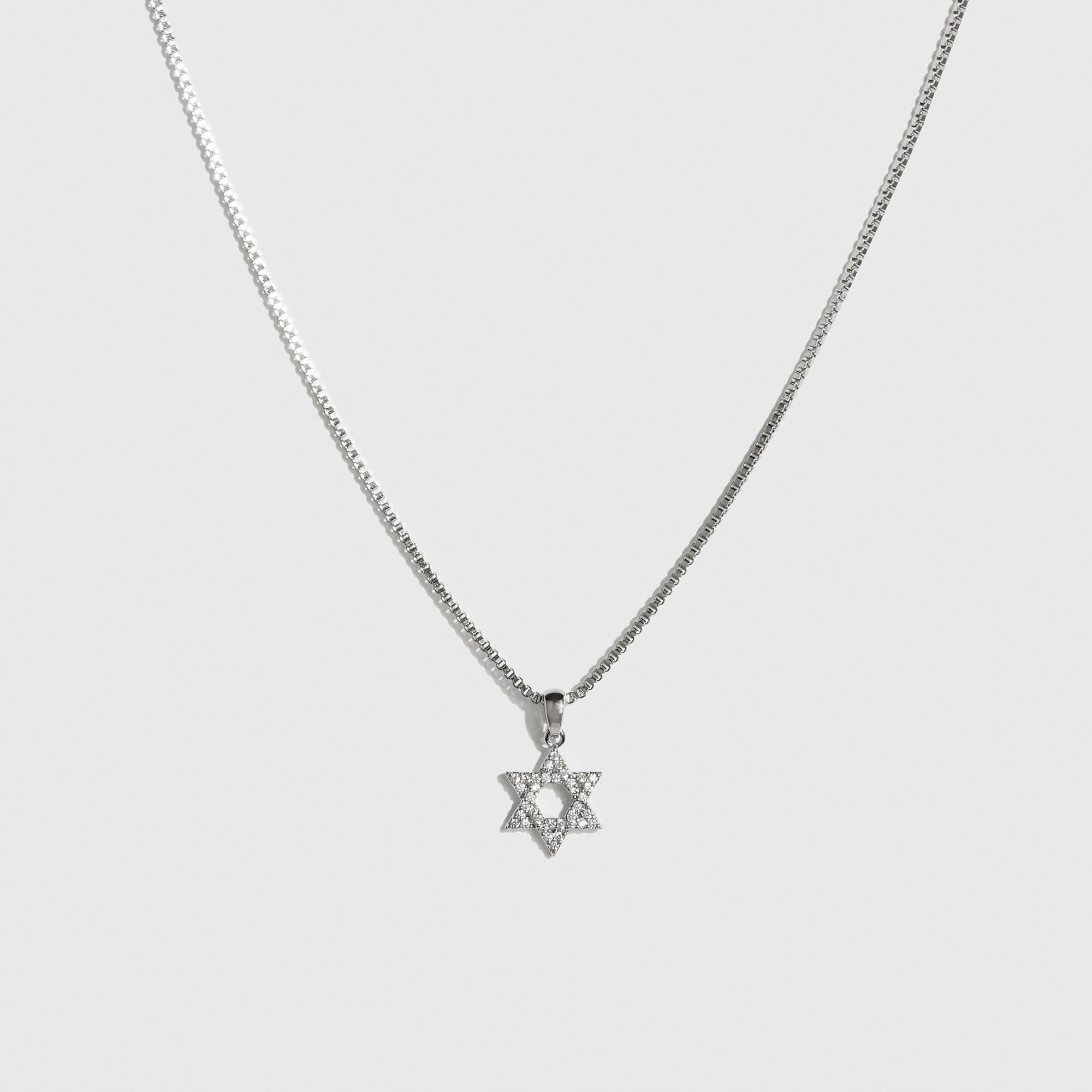 Sterling silver 925 Asher necklace with cubic zirconia, shown on a plain background.