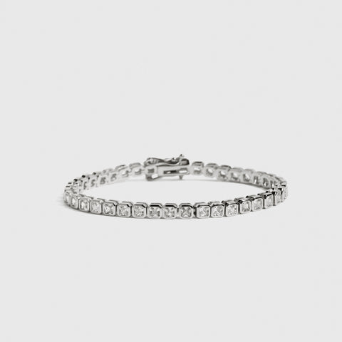 Squared Bezel Tennis Bracelet