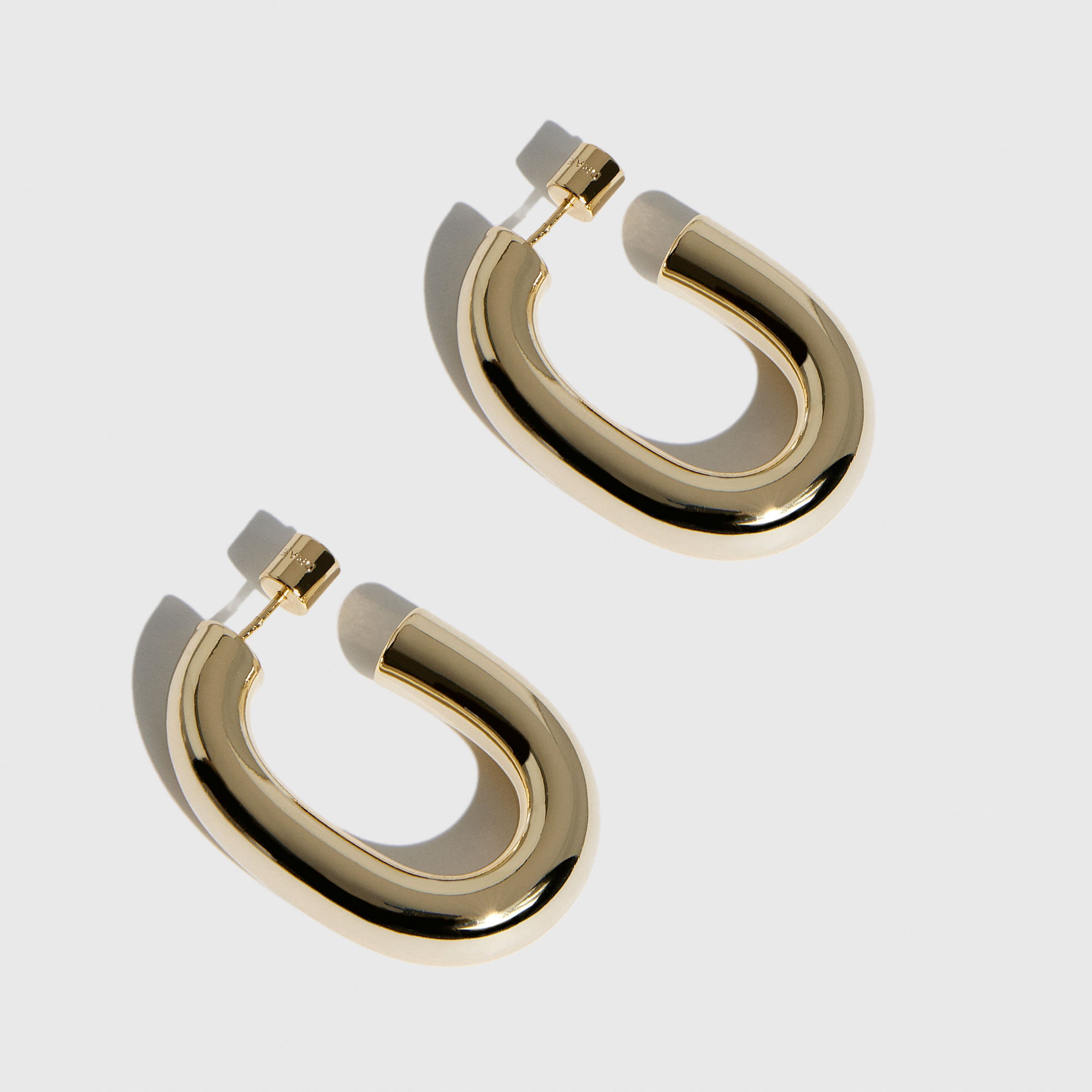 14k gold plated Capri hoop earrings, shown on a plain background.