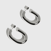 Silver plated Capri hoop earrings, shown on a plain background.