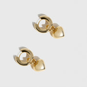 14k gold plated Twin Flames hoop earrings, shown on a plain background.